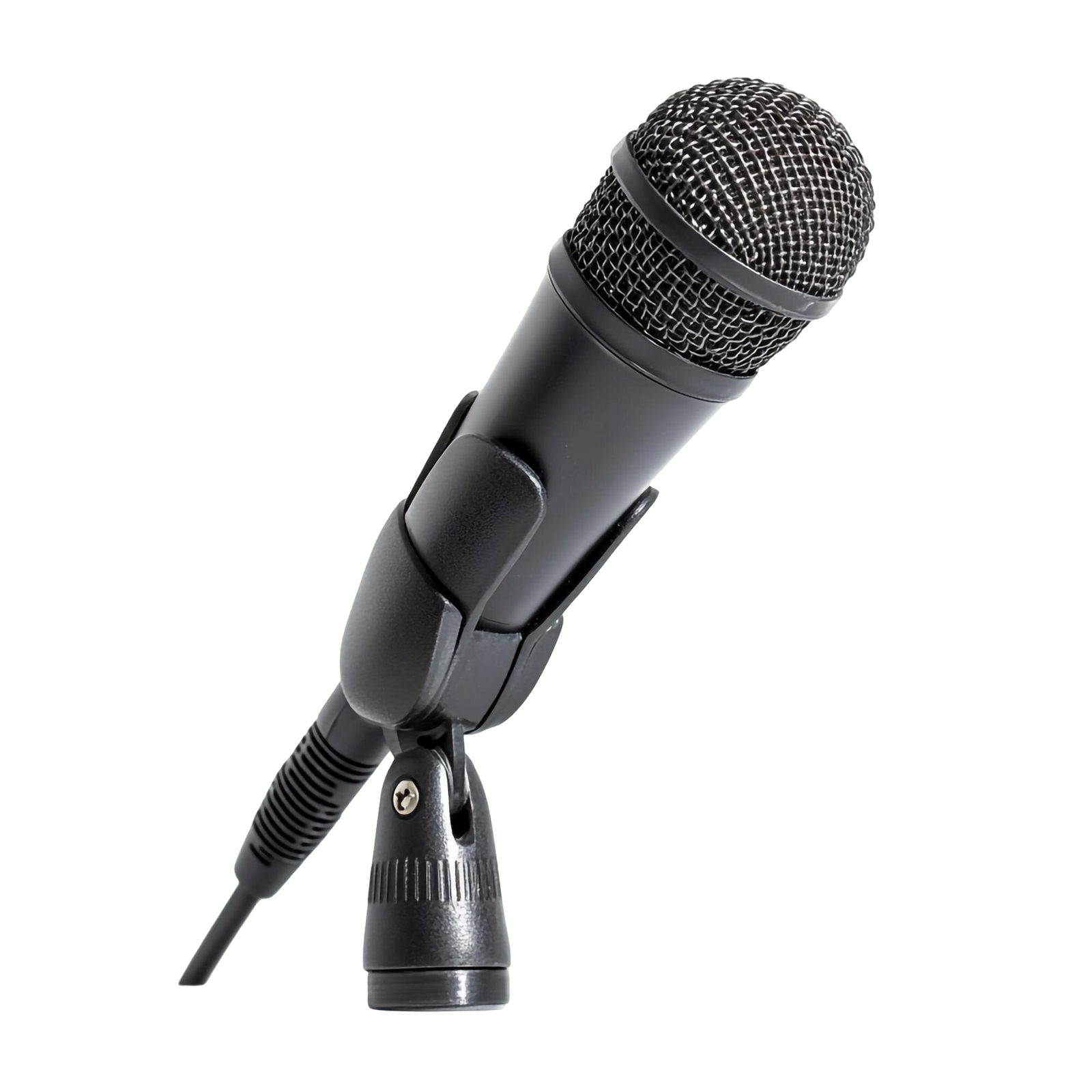 Dynamic microphone in a stand clip